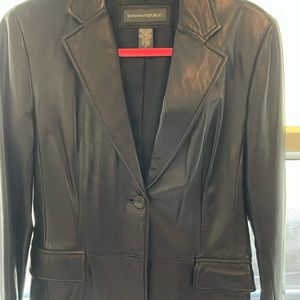 Black leather Banana Republic jacket